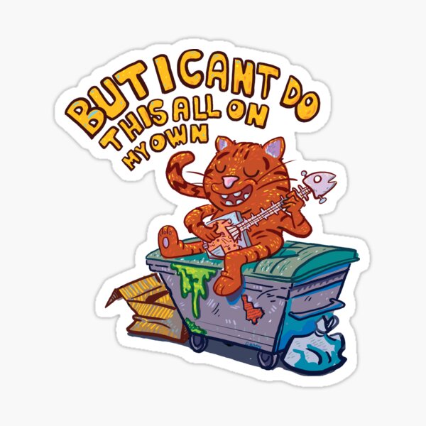 "Banjo Cat" Sticker by bwillard826 Redbubble