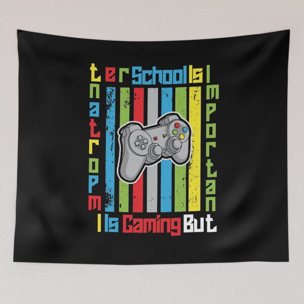 Item preview, School Is Important But Gaming Is Importanter Funny Colorful Distressed Gaming Lover Design designed and sold by pedrored369.