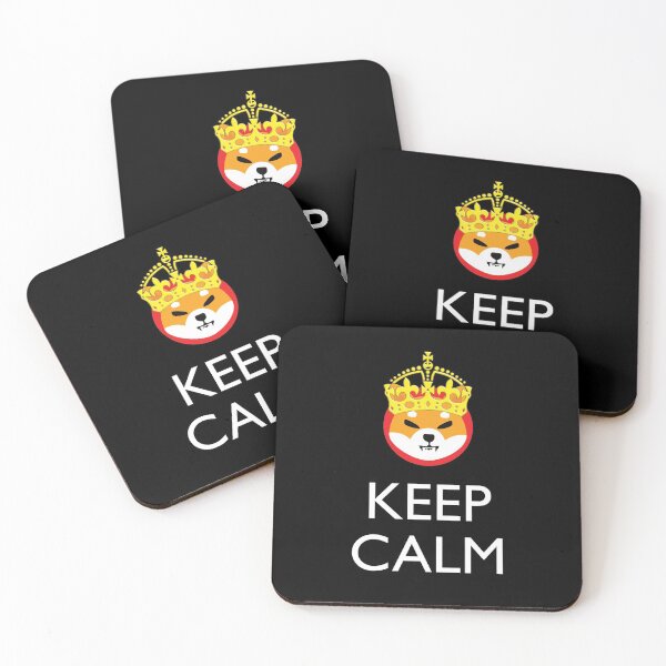 Item preview, Keep calm SHIB Shiba Inu coin Cryptocurrency black background designed and sold by FuugoShop.