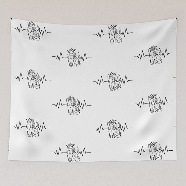 Item preview, Wild Horse Head Heartthrob Heartbeat EKG Crazy About Horses designed and sold by CharJens.