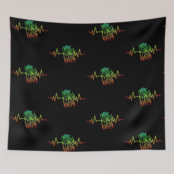 Item preview, Wild Horse Head Heartthrob Heartbeat EKG Crazy About Horses designed and sold by CharJens.