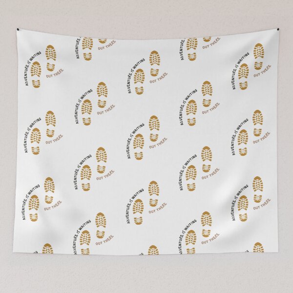 Item preview, Adventure is waiting out there | footprints designed and sold by Daleen Cowgar.