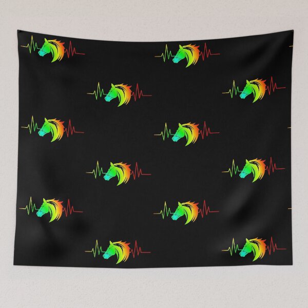 Item preview, Wild Horse Head Heartthrob Heartbeat EKG Crazy About Horses designed and sold by CharJens.