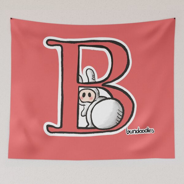 Item preview, Bundoodle Alphabuns - B for Buns (outline/red) designed and sold by Bundoodle.