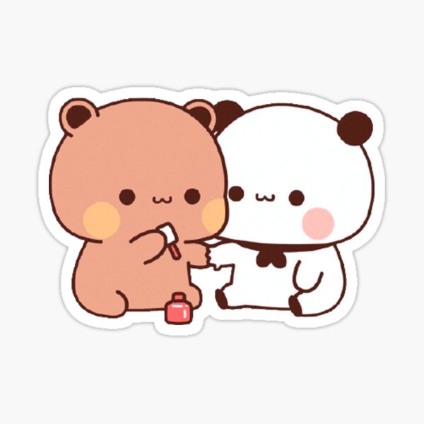 "Panda and Brownie Bear cute" Sticker for Sale by youssefhberrada