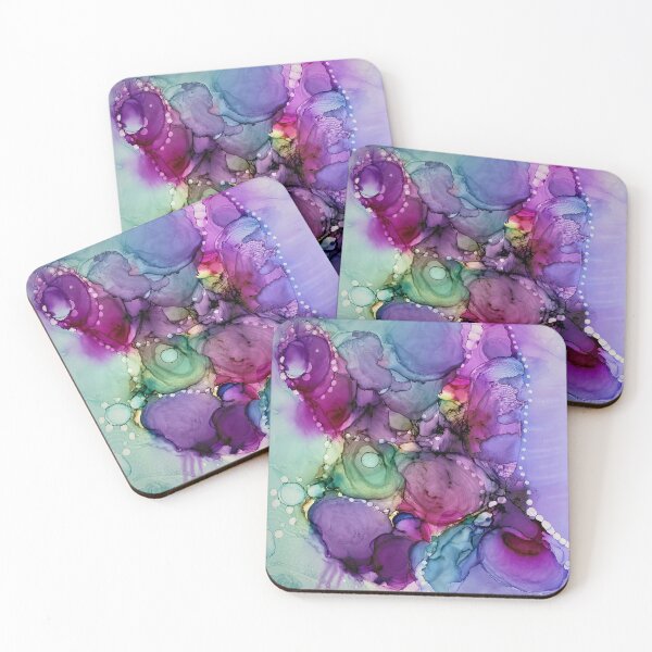 Item preview, Inky Multicolored Alcohol Ink Liquid Abstract Art designed and sold by melodywatson.