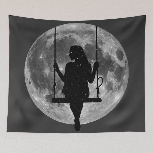 Item preview, Swinging on the Moon ORIGINAL by SillyFun.redbubble.com designed and sold by SillyFun.