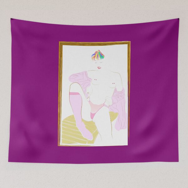 Item preview, girl in pink, nude, topless, lgbtq designed and sold by Ihor Ivanov.
