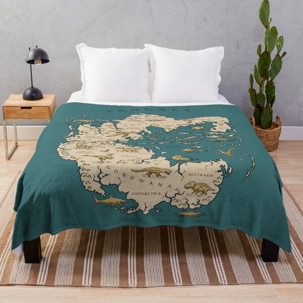 map of the supercontinent Pangaea Throw Blanket