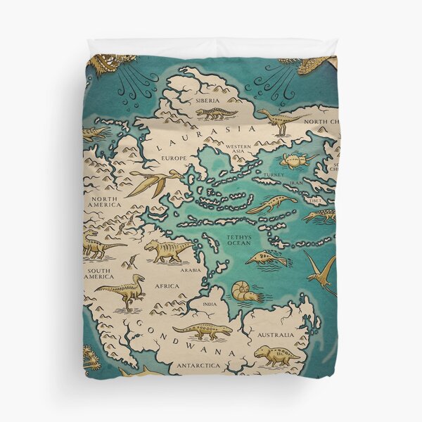 map of the supercontinent Pangaea Duvet Cover