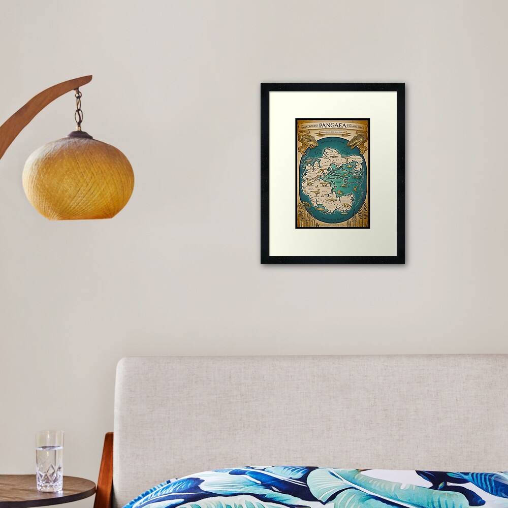 map of the supercontinent Pangaea Framed Art Print