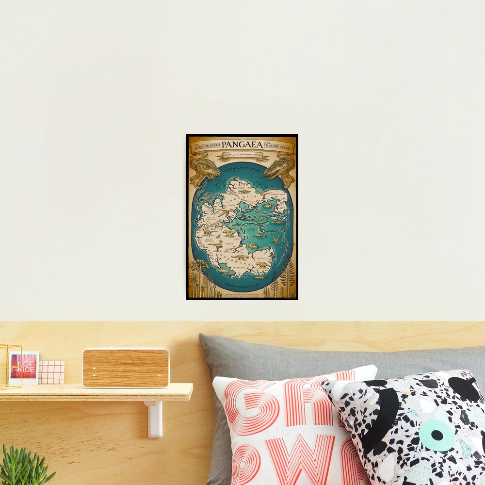 map of the supercontinent Pangaea Photographic Print