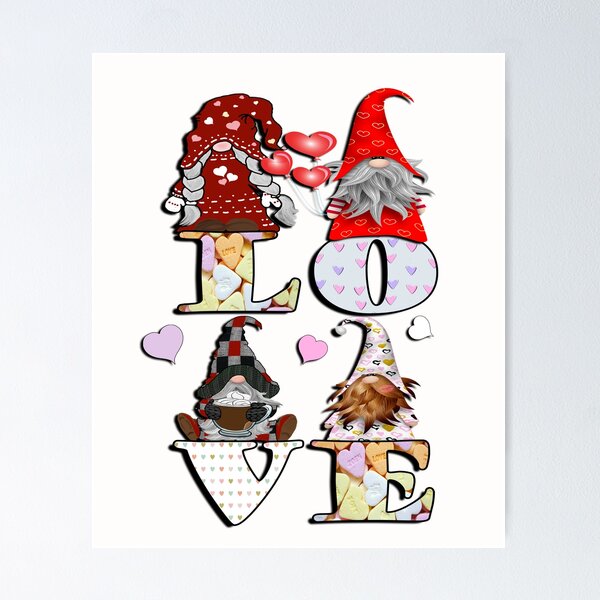 Item preview, Valentines Day Design Cute Candy Heart Pattern & Gnomes Love designed and sold by Cute & Sassy Custom Gifting Boutiques.