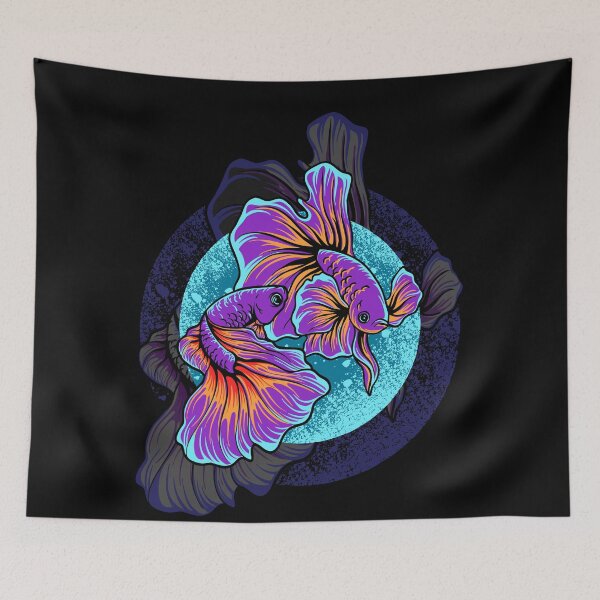 Item preview, Blue and Purple Beta Fish  designed and sold by AnimalLover4eva.