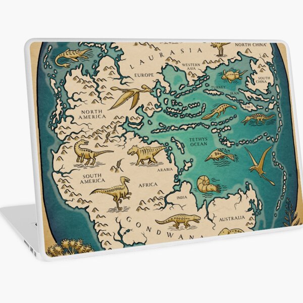 map of the supercontinent Pangaea Laptop Skin