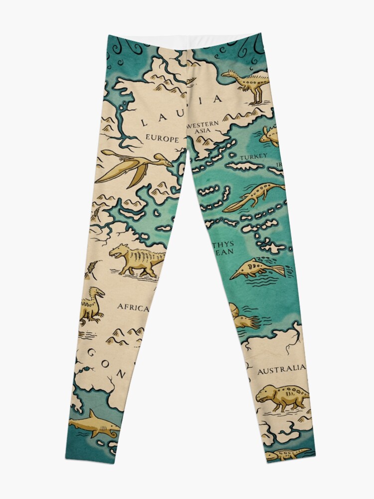 Alternate view of map of the supercontinent Pangaea Leggings