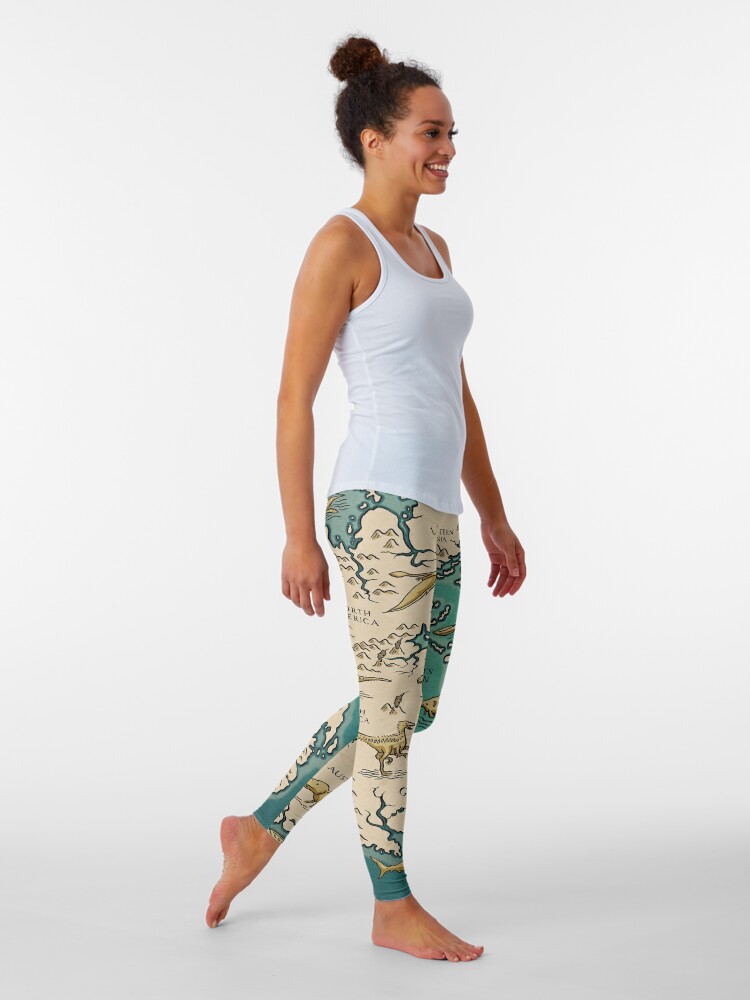 Alternate view of map of the supercontinent Pangaea Leggings