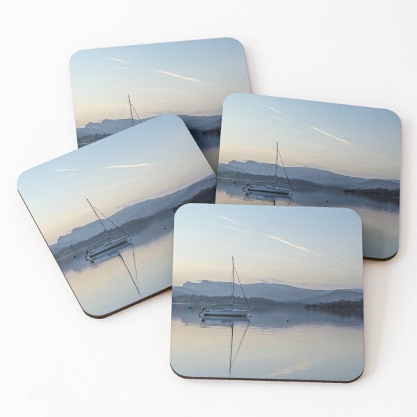 Item preview, Lake Windermere Evening with a calm view and the reflection of a yacht designed and sold by Cameranick.