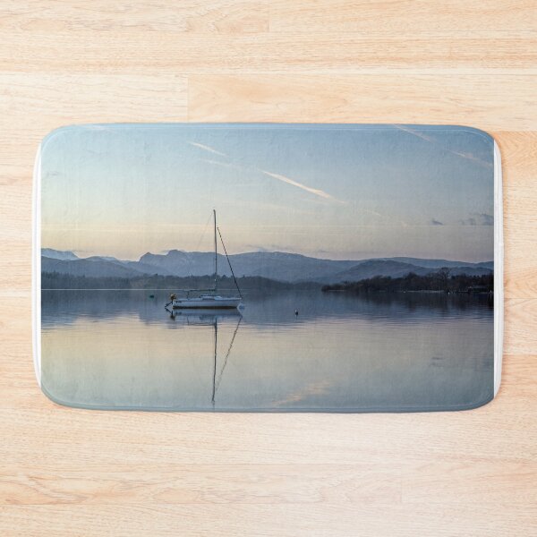 Item preview, Lake Windermere Evening with a calm view and the reflection of a yacht designed and sold by Cameranick.