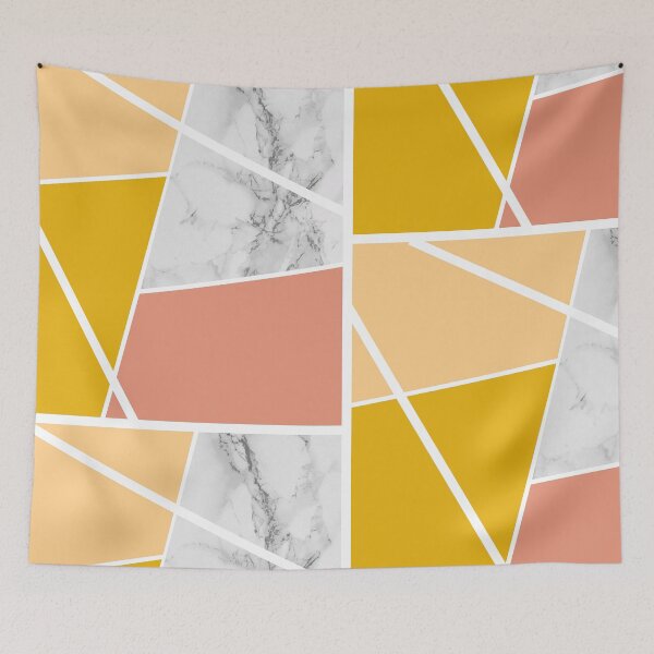 Item preview, Colored areas with white marble, golden yellow, apricot and tangerine designed and sold by Ninaeva.