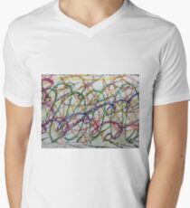 Colorful Oil Pastel Scribbles Men's V-Neck T-Shirt