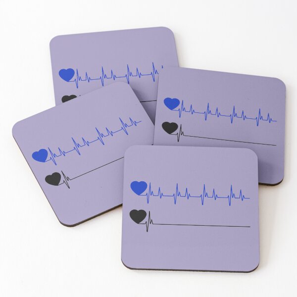 Item preview,  Blue & Black Heartbeat Tattoos - I Love You/ Love Hearts / Heartbeat Tattoos  designed and sold by haRexia.