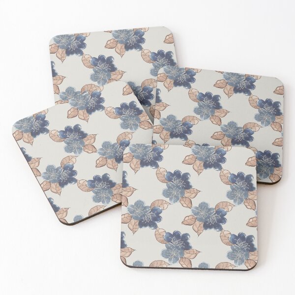Item preview, Blue and Brown Flower Lattice designed and sold by HildegunStudio.