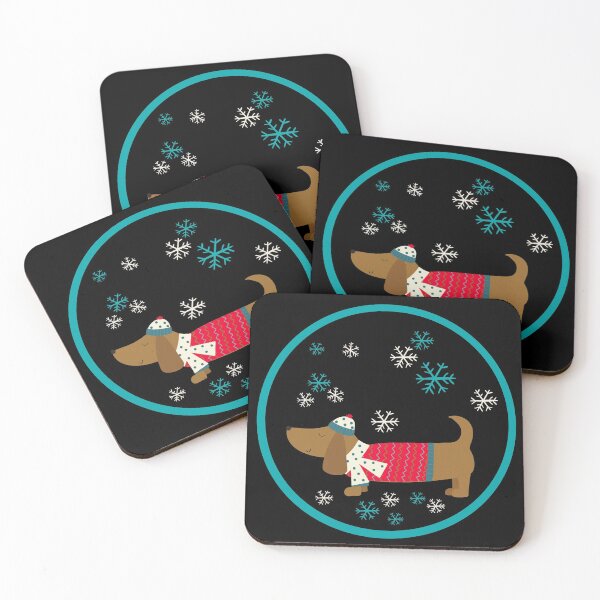 Item preview, Dog walk in snow winter dachshund designed and sold by Tanya Mihe.