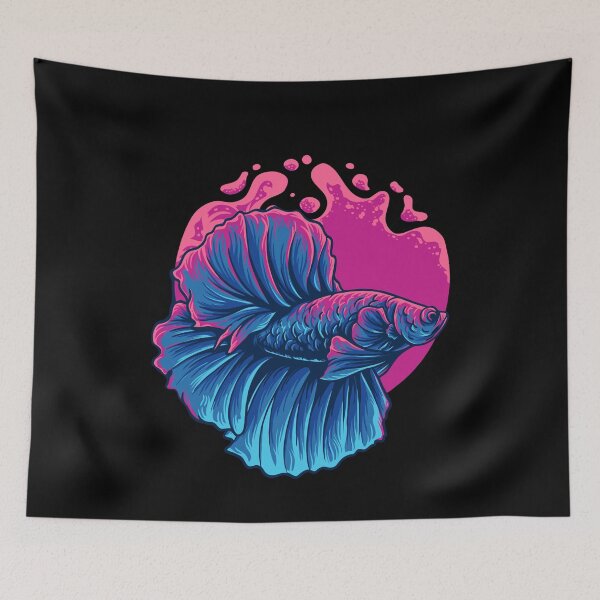 Item preview, Blue Beta Fish Illustration designed and sold by AnimalLover4eva.