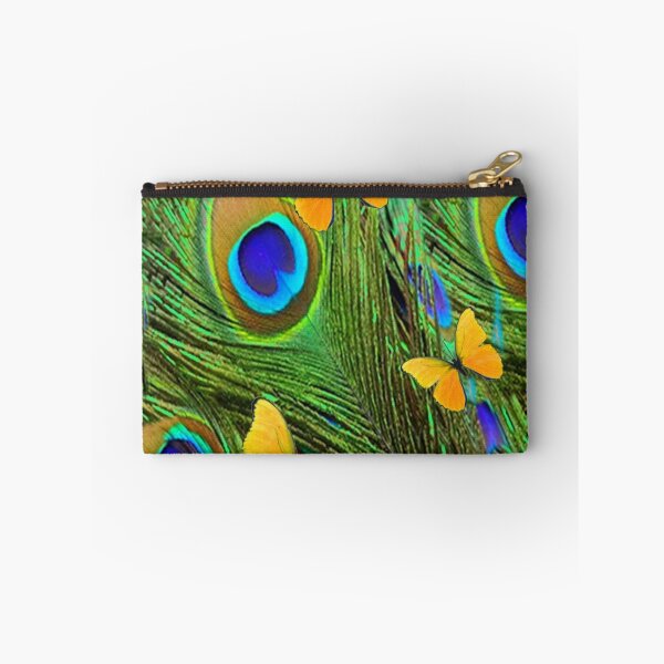 Item preview, YELLOW BUTTERFLY PEACOCK FEATHERS ABSTRACTED ART designed and sold by sharlesart.