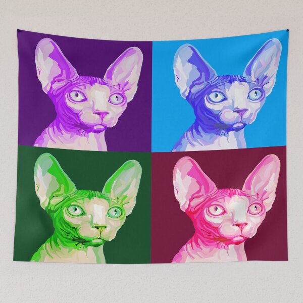Item preview, Pop Art Sphynx Cat Portrait designed and sold by Deborah Camp.