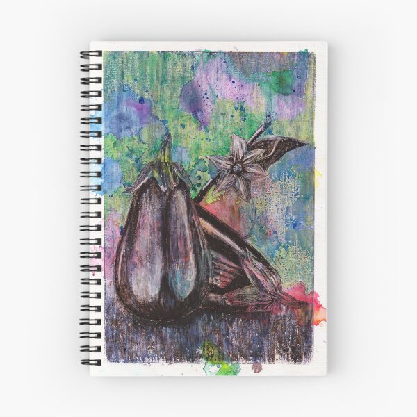 Item preview, Aubergines and/or Eggplants - Hand Drawn Oil and Ink Portrait designed and sold by HRHildebrand.