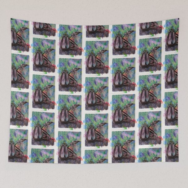 Item preview, Aubergines and/or Eggplants - Hand Drawn Oil and Ink Portrait designed and sold by HRHildebrand.