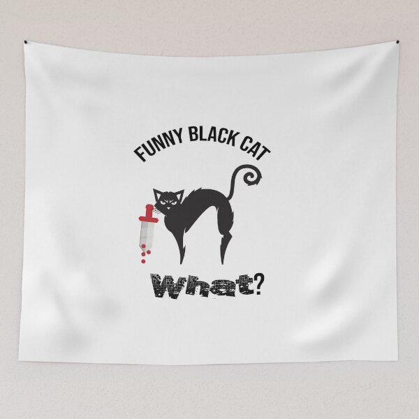 Item preview, Cat What? Funny Black Cat - Murderous Cat With Knife designed and sold by so01.