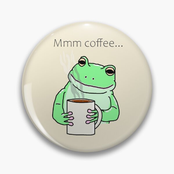 Item preview, Frog holding a cup of coffee designed and sold by HayCow.