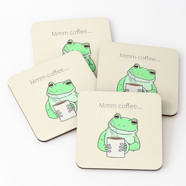 Item preview, Frog holding a cup of coffee designed and sold by HayCow.