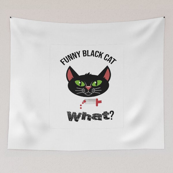 Item preview, Cat What? Funny Black Cat - Murderous Cat With Knife designed and sold by so01.