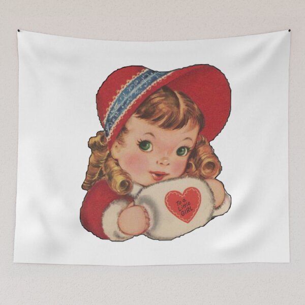 Item preview, Vintage Valentine’s Day with Little Girl  designed and sold by Pinkmagenta.