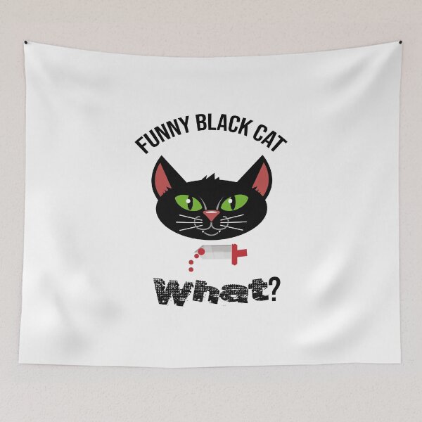 Item preview, Cat What? Funny Black Cat - Murderous Cat With Knife designed and sold by so01.