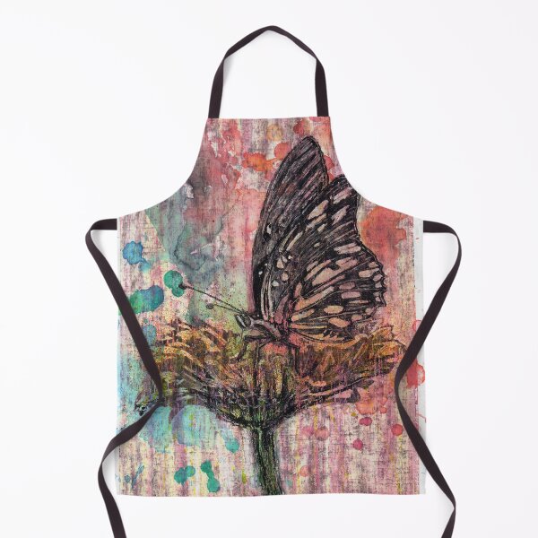 Item preview, Butterfly on Flower - Hand Drawn Oil and Ink Portrait designed and sold by HRHildebrand.