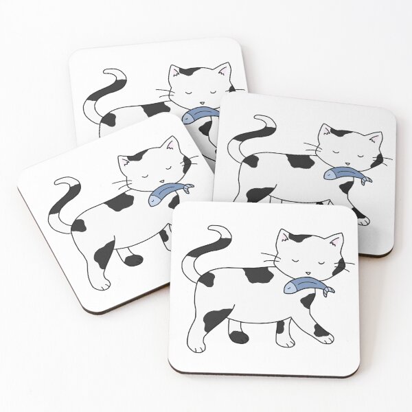 Item preview, Cat with a Fish designed and sold by StickerHome.