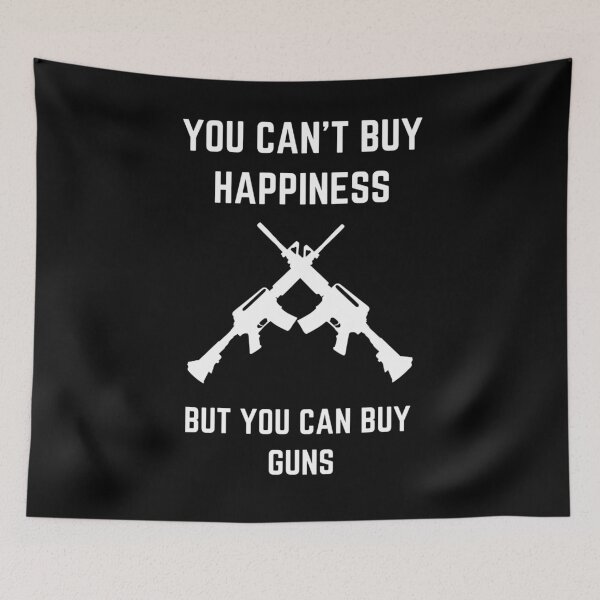 Item preview, You can't buy happiness but you can buy guns designed and sold by Giovanni's  Brown Quotes.