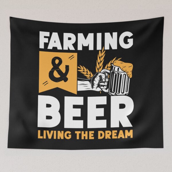 Item preview, Farmer and beer Living the dream designed and sold by ClamenTaon.
