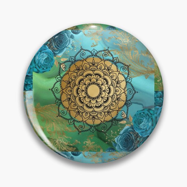 Item preview, Blue and Green Mandala Art designed and sold by ThatMandalaShop.