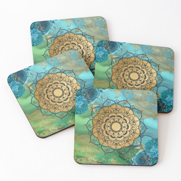 Item preview, Blue and Green Mandala Art designed and sold by ThatMandalaShop.