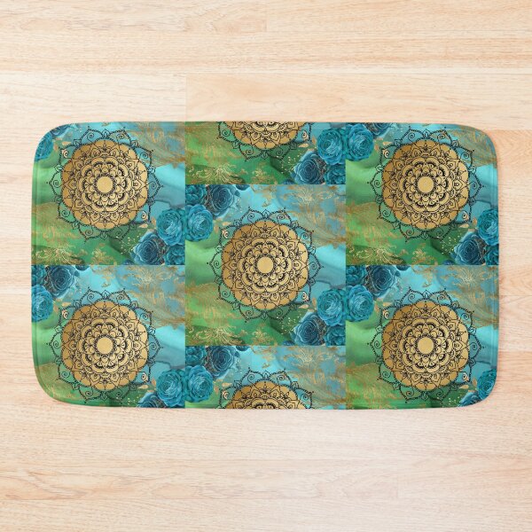 Item preview, Blue and Green Mandala Art designed and sold by ThatMandalaShop.