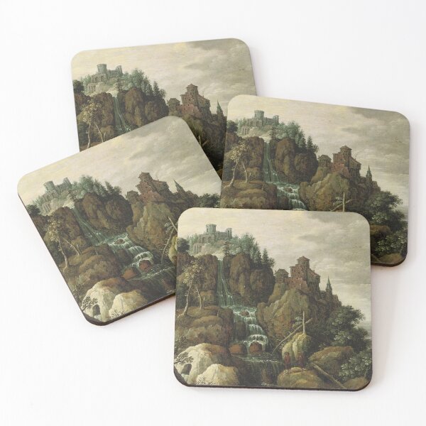 Item preview, Marten Ryckaert "A mountainous landscape with a waterfall" designed and sold by FineArtLover.