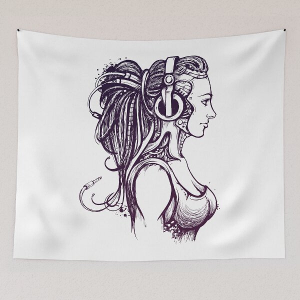 Item preview, Female Robot And Music designed and sold by Vector Scout Lab.
