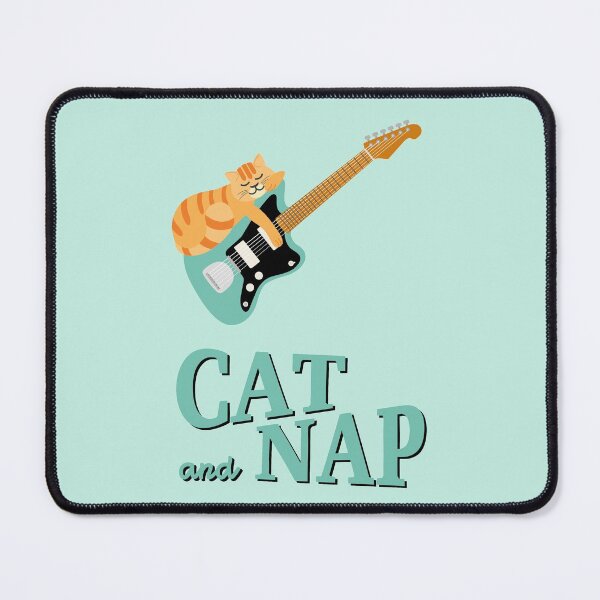 Item preview, Relaxed Tabby Cat on Surf Guitar | Gift Ideas | Catnap designed and sold by Fluffy-Vectors.