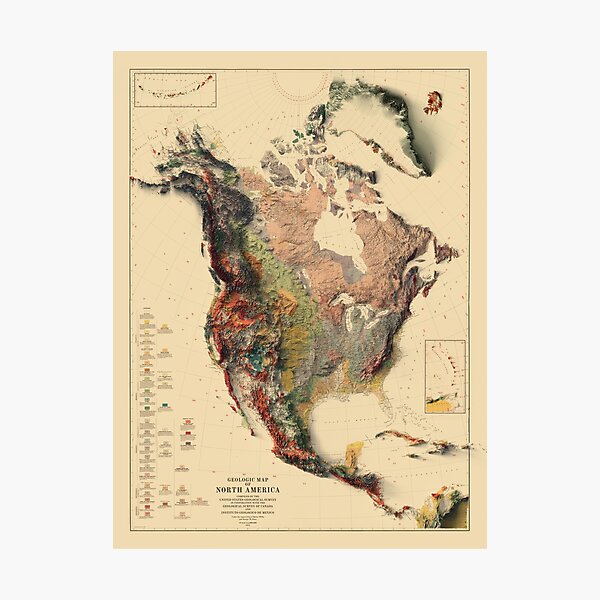 Item preview, 1911 North America Relief Map 3D digitally-rendered designed and sold by ThinkAboutMaps.